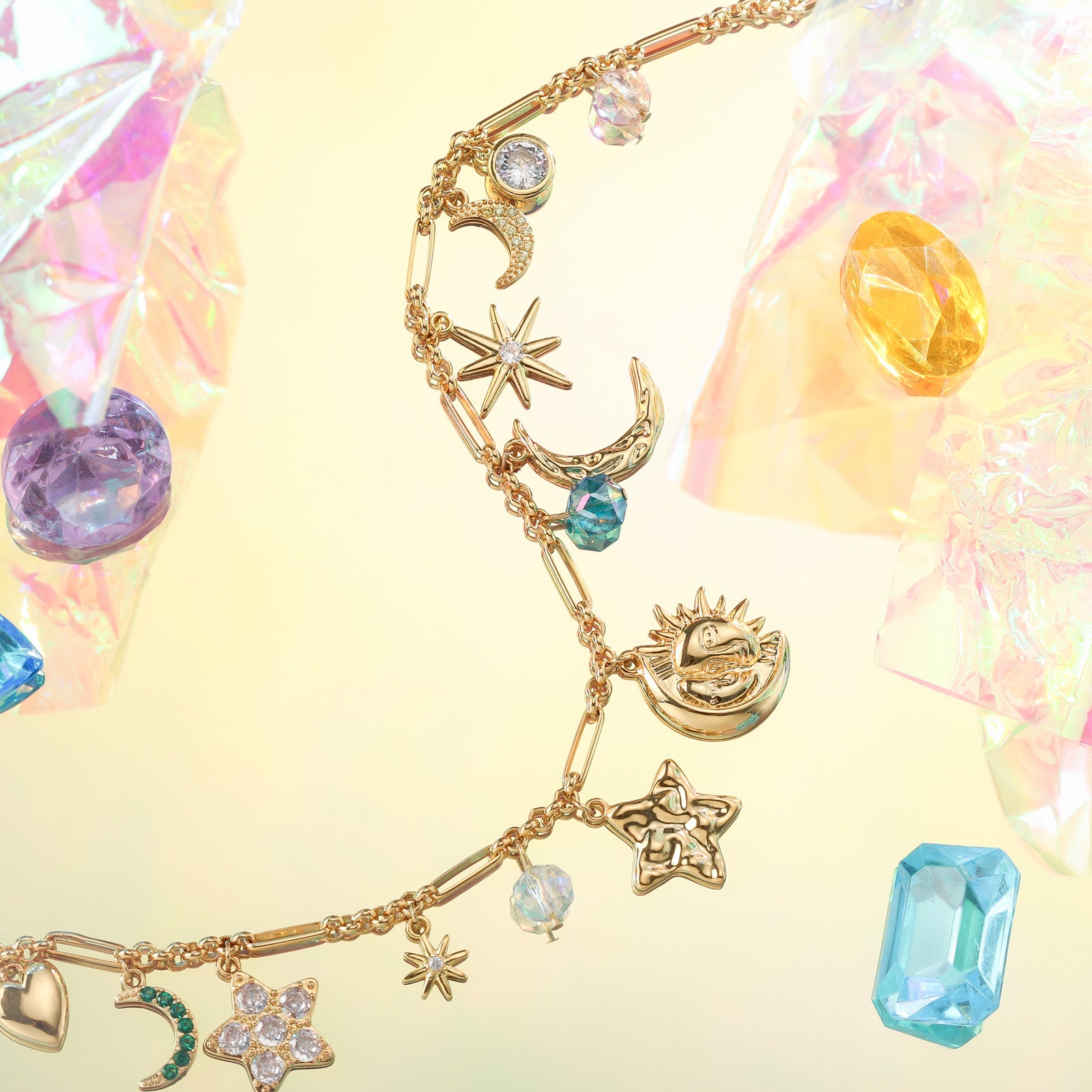 Moon And Star Necklace | Necklace With Stars And Moon | Moon Star Necklace For Women | Selenichast