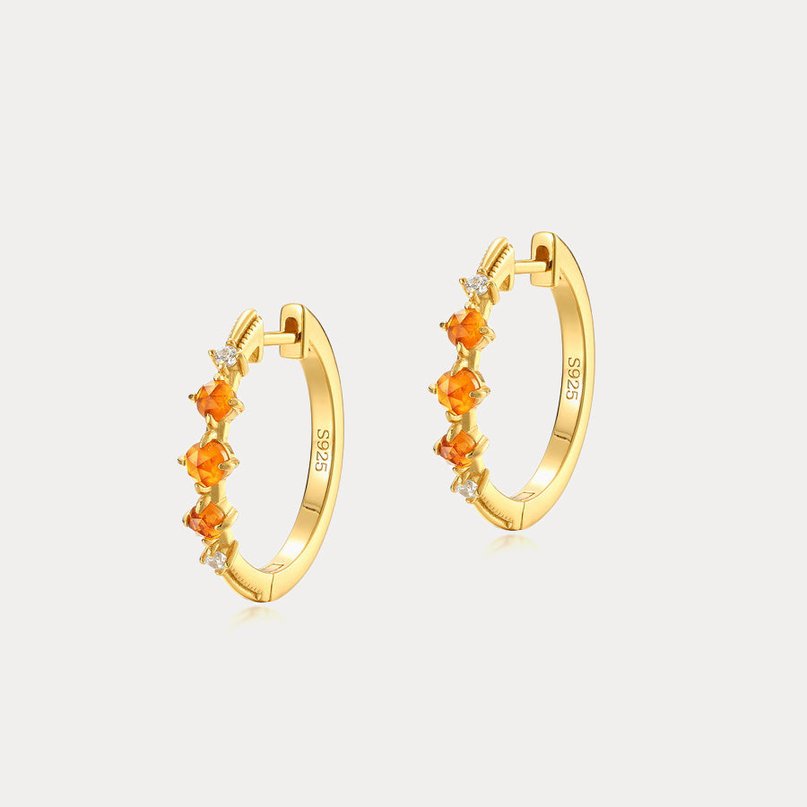 Selenichast Garnet Hoop Earrings
