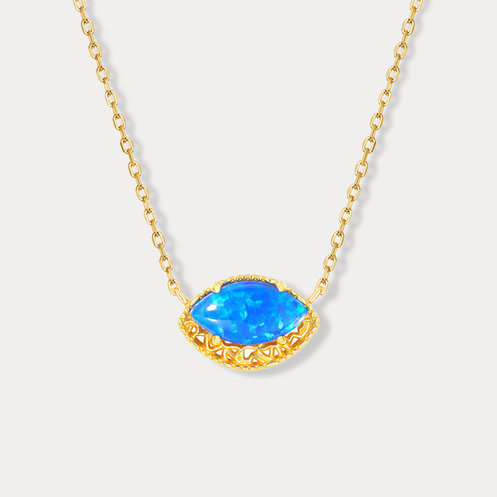 Blue Opal Gold Necklace