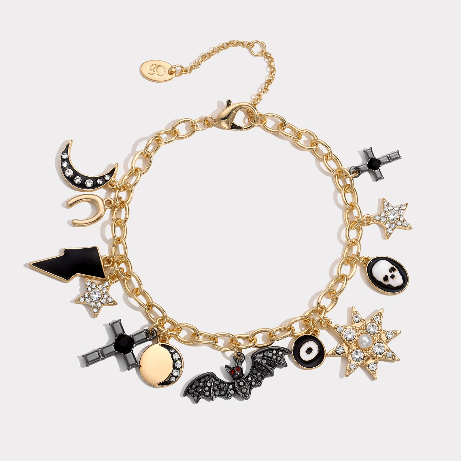 Selenichast Halloween Charm 18k Gold on Brass Bracelet Jewelry