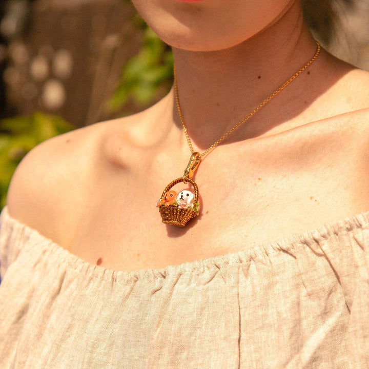Gold puppy necklace