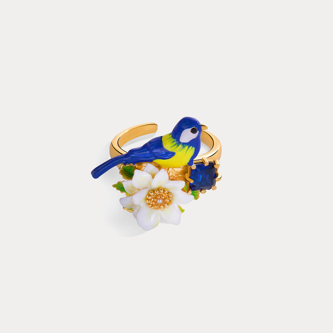 Selenichast Blue Tit Gem Ring