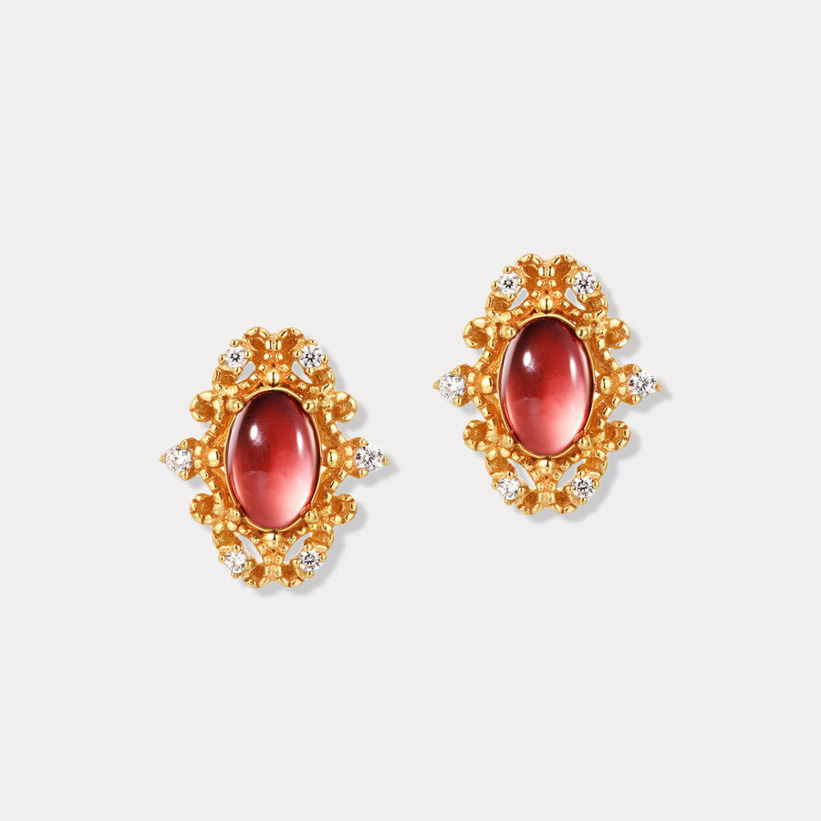 Selenichast Vintage Garnet Earrings