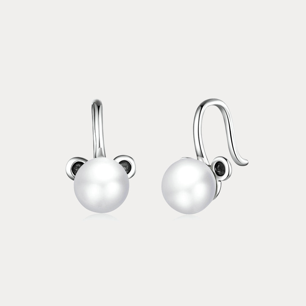 Selenichast Silver Bear Hook Earrings