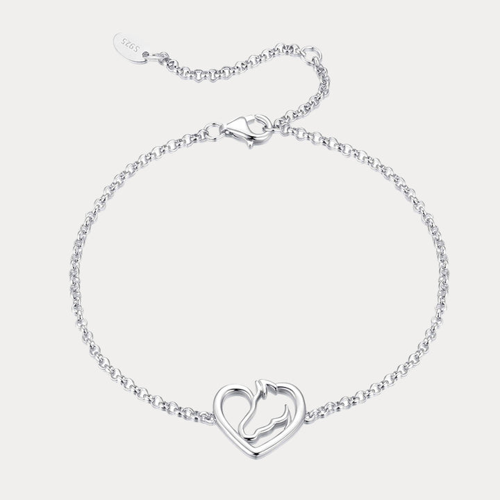 Selenichast Silver Horse Heart Bracelet