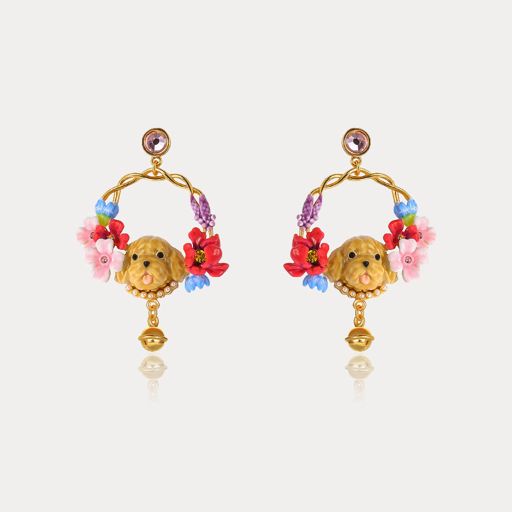 Selenichast Goldendoodle Dog Earrings