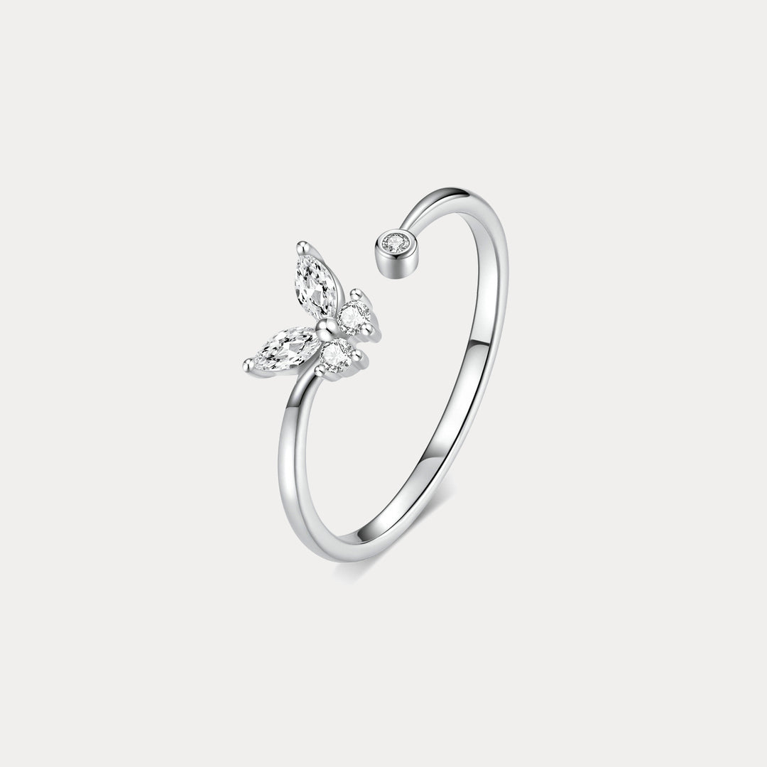 Selenichast Silver Butterfly Ring