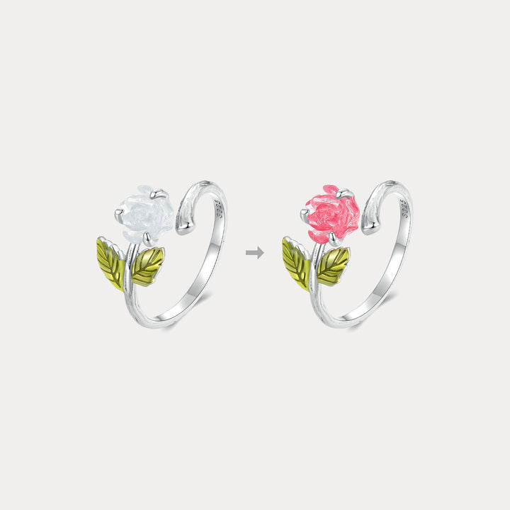 Sterling Silver Iridescent Rose Ring