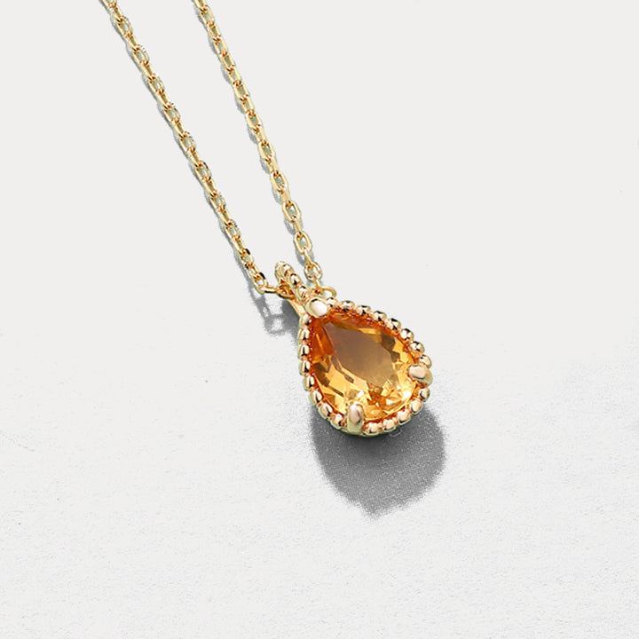 Citrine Morning Dew Drop Necklace