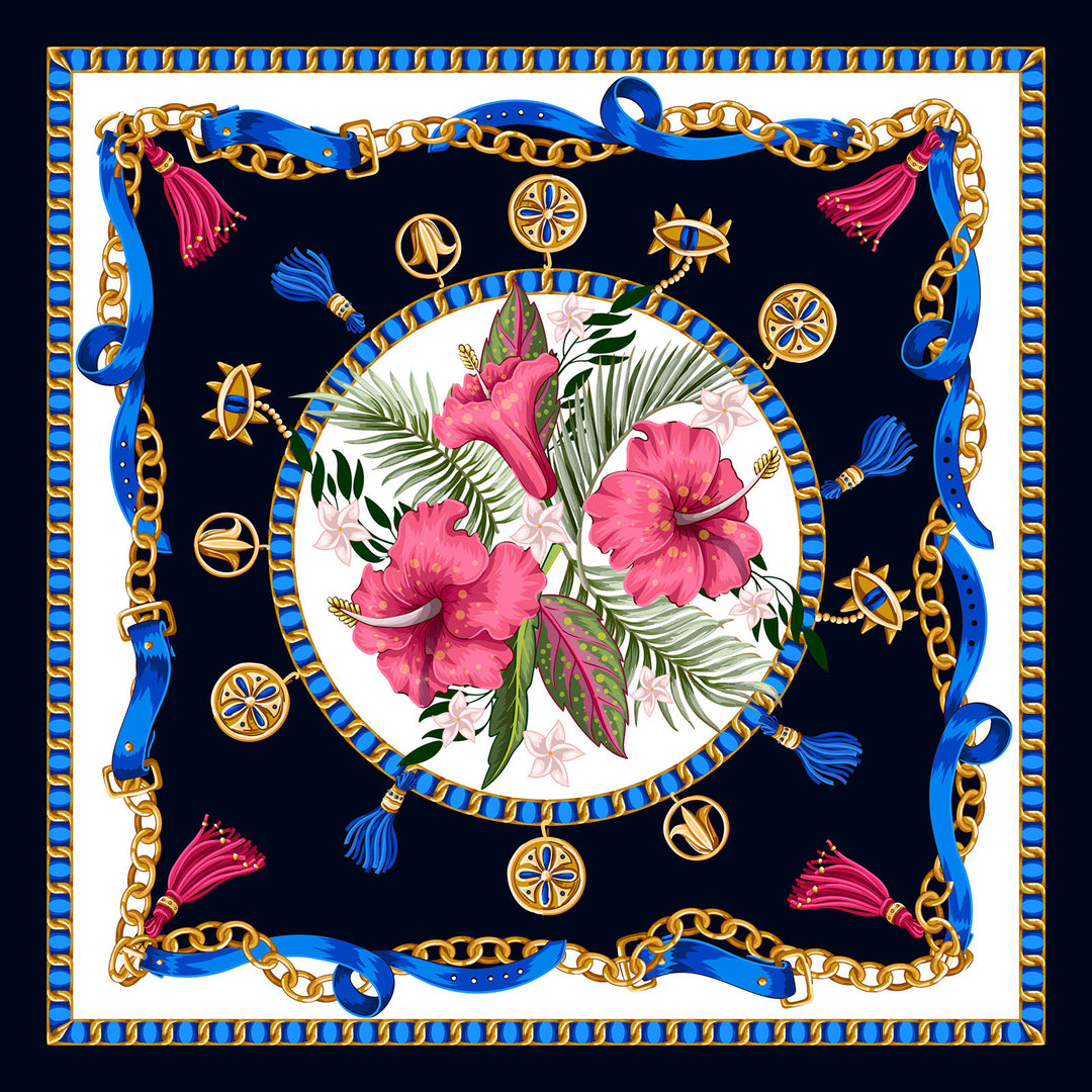 Selenichast Evil Eye Floral Square Scarf