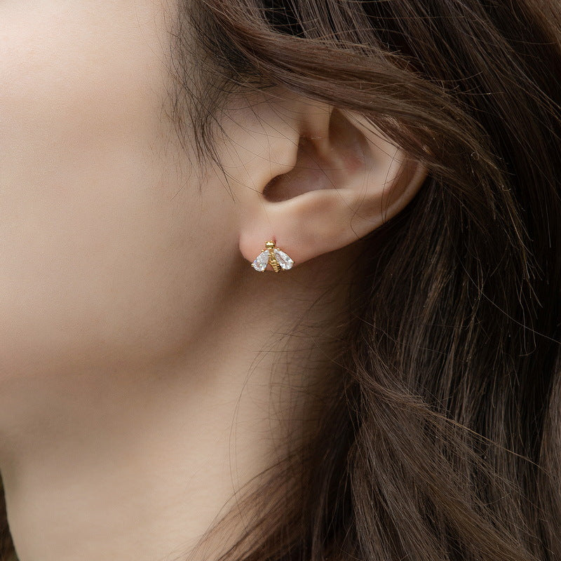 Diamond Bee Fashion Earrings
