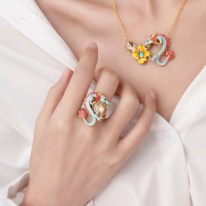 Zodiac Dragon Ring and Necklace