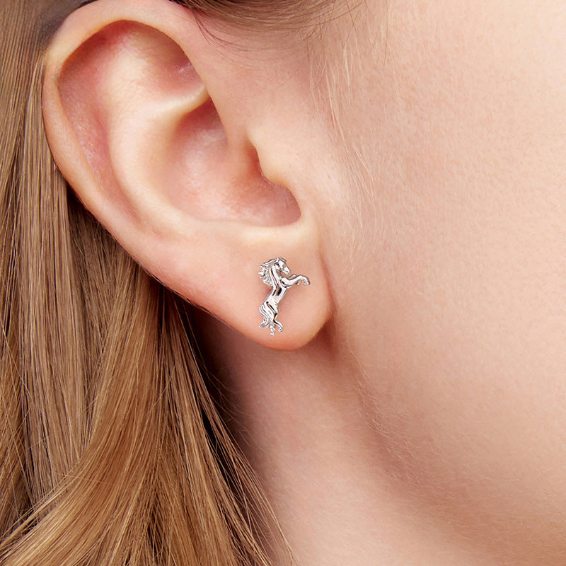 Silver Horse Stud Earrings