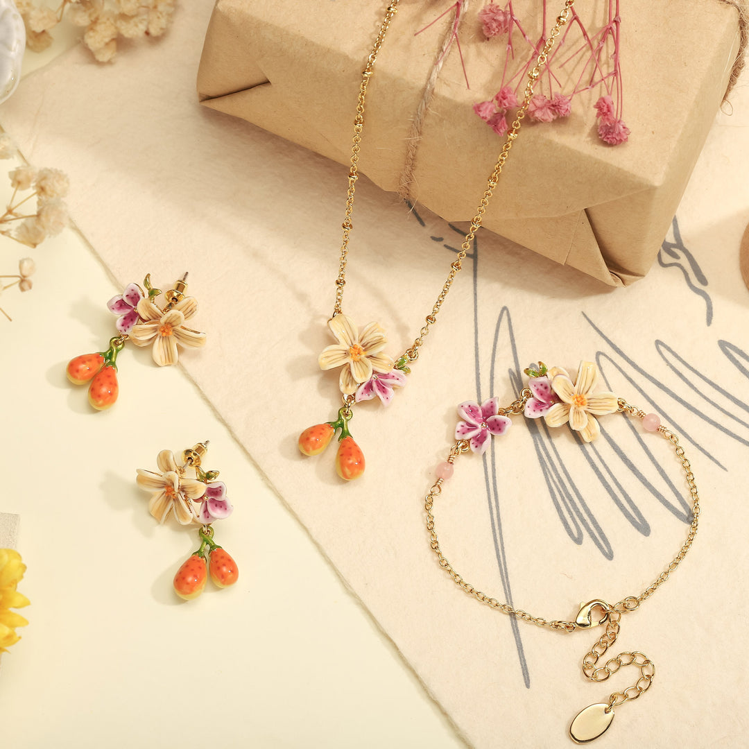Ensemble cadeau de fleur de poire douce avec emballage cadeau