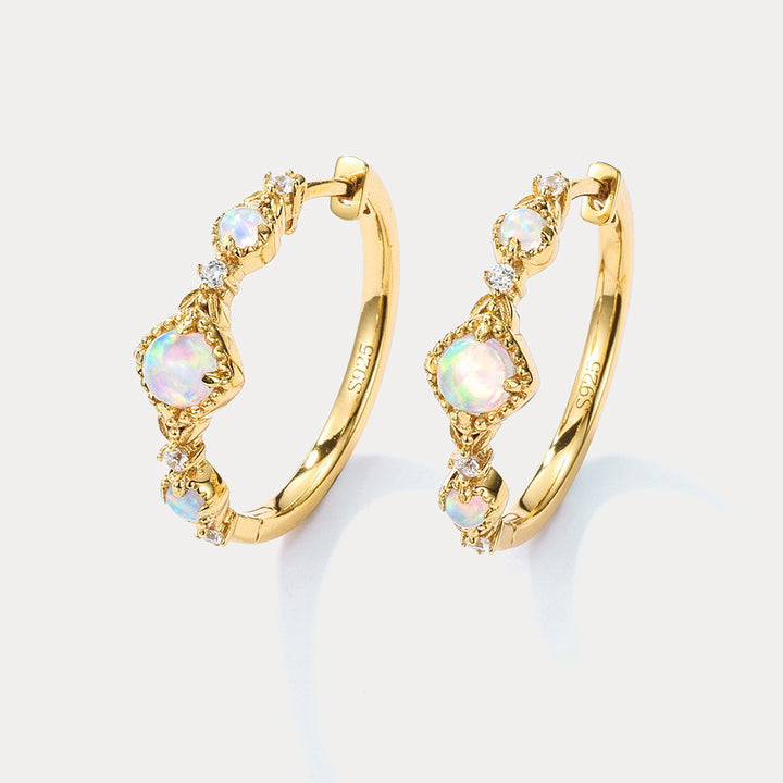 Selenichast Opal Hoop Earrings