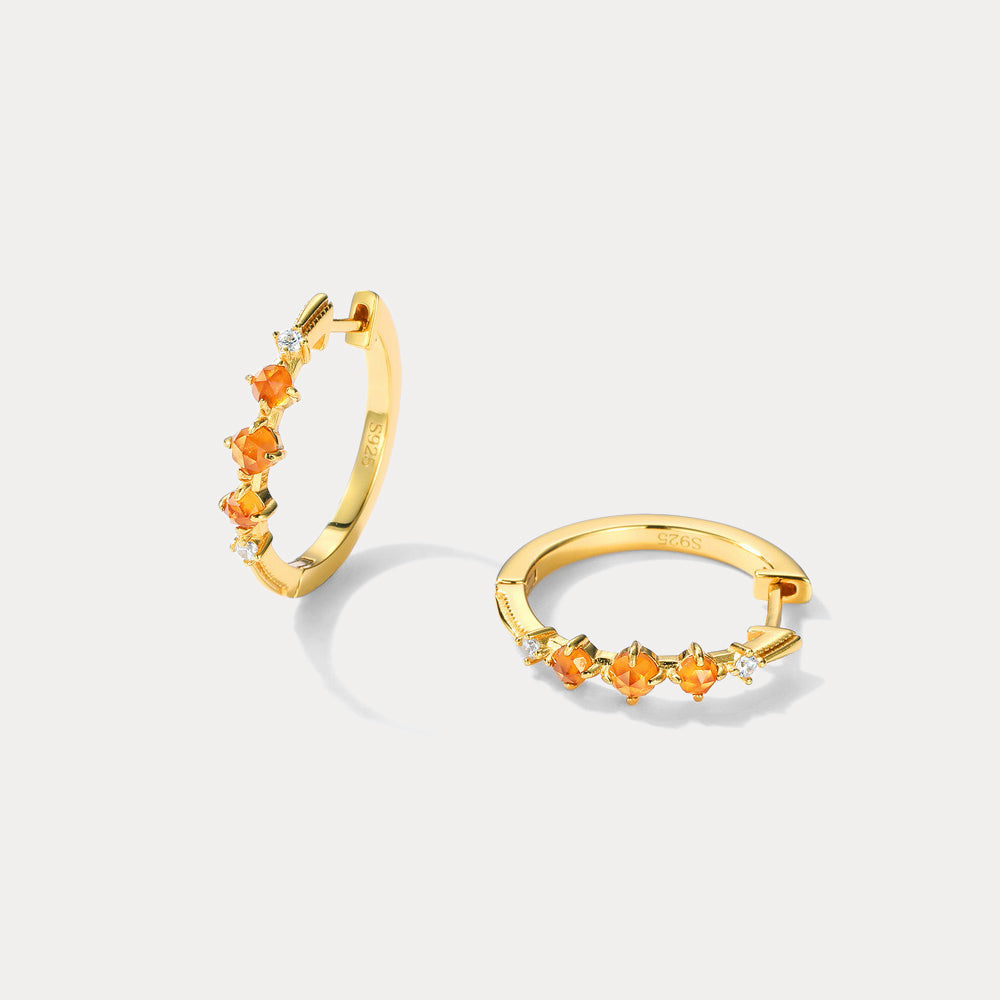 Vintage Garnet Hoop Earrings