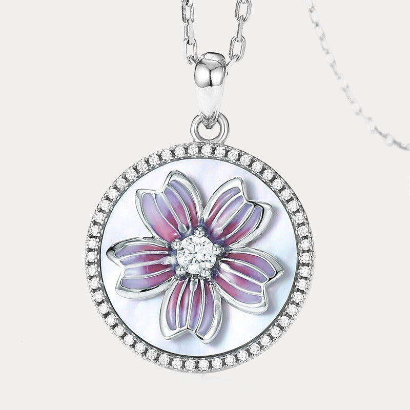 Sterling Silver Sakura Necklace