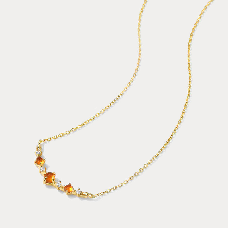 Vintage Garnet Smile Necklace