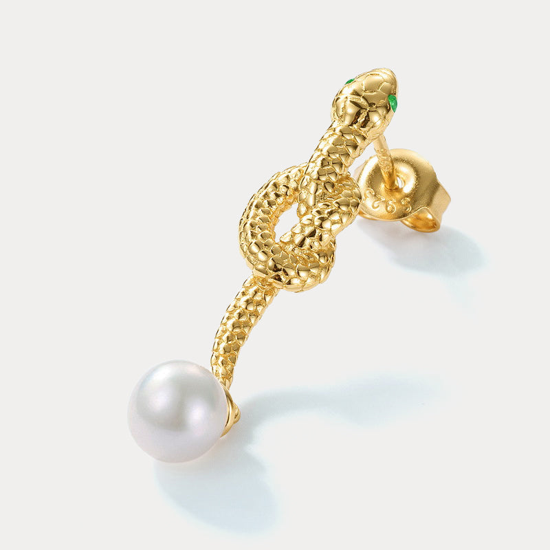 Gold Pearl Drop Earrings