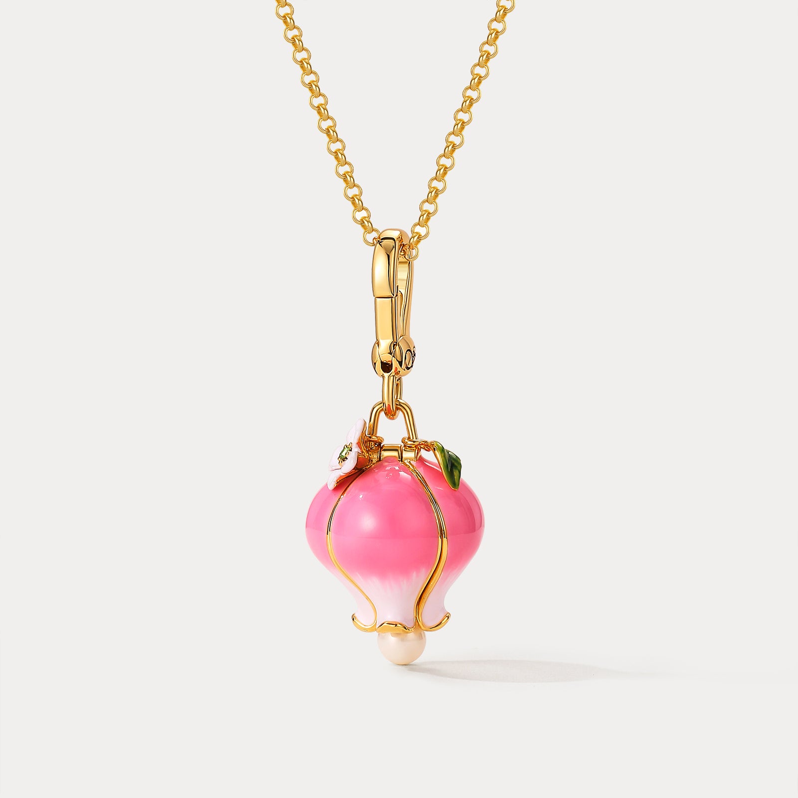 Rose Hamster Locket Necklace Valentine Gift