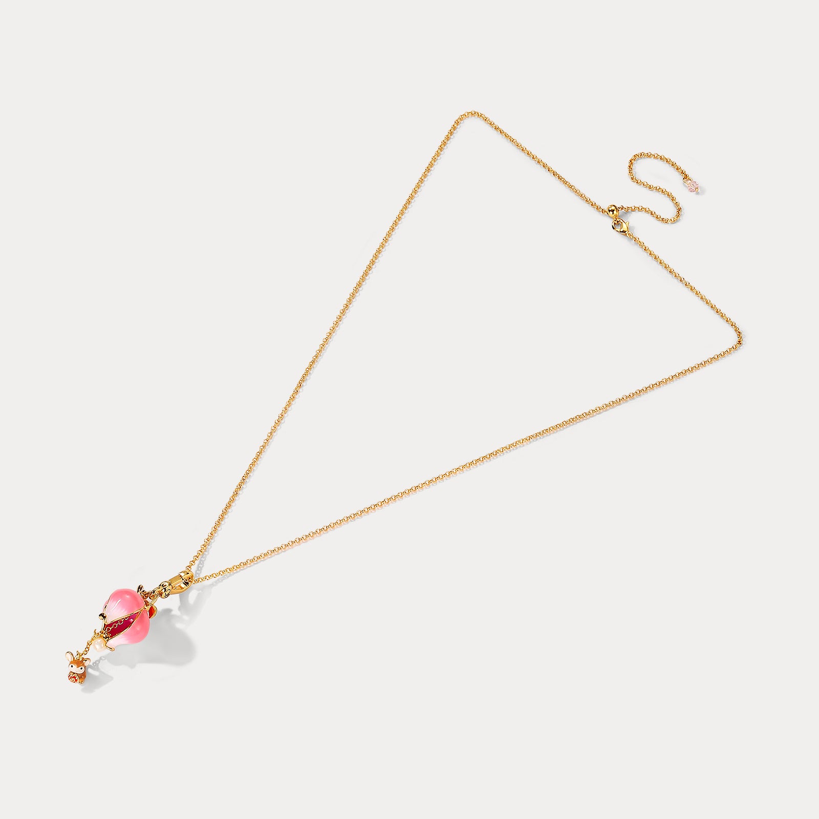 Rose Hamster Locket Necklace Valentine Gift for Women