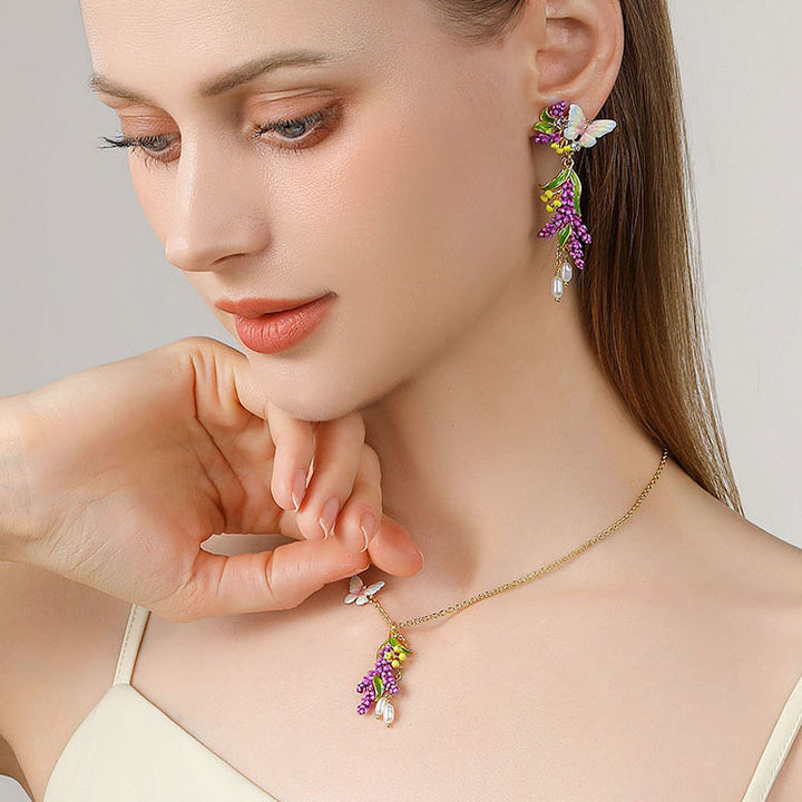 Selenichast Lavender Butterfly Earrings