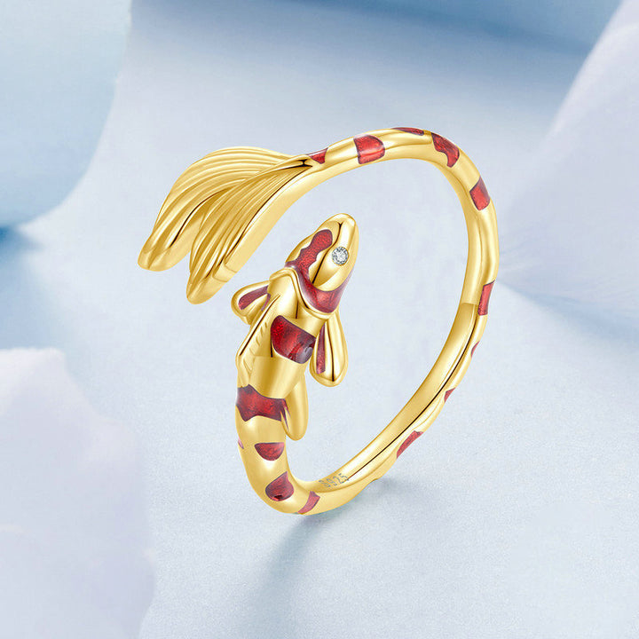 Golden Lucky Koi Ring