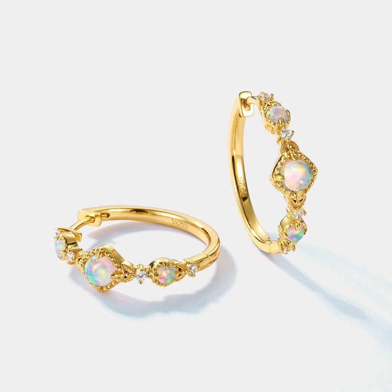 Selenichast Opal Hoop Earrings