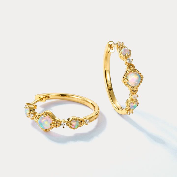 Selenichast Opal Hoop Earrings