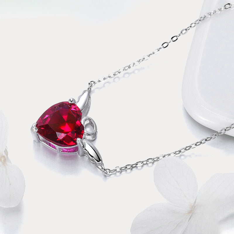 Silver Angel Heart Necklace