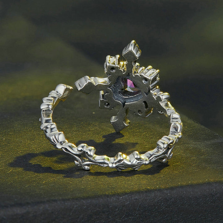 Heart Cross Silver Gothic Ring