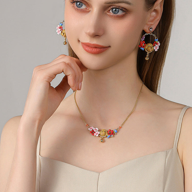 Enamel Flower Necklace