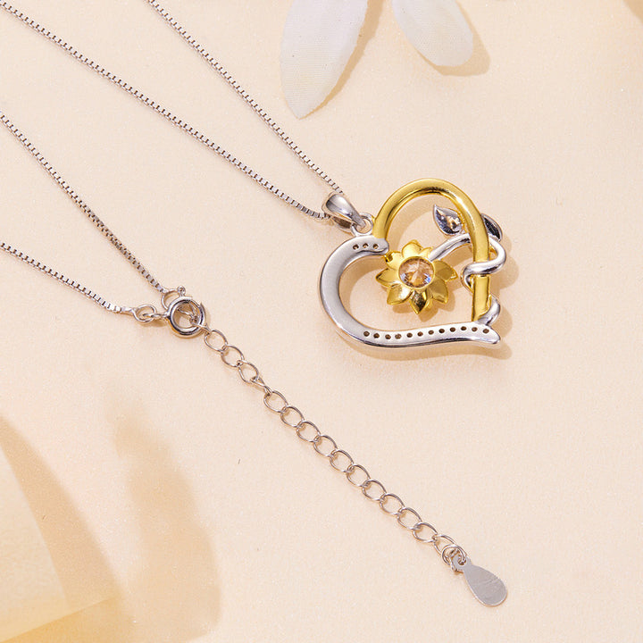 Collana del cuore di girasole moissanite