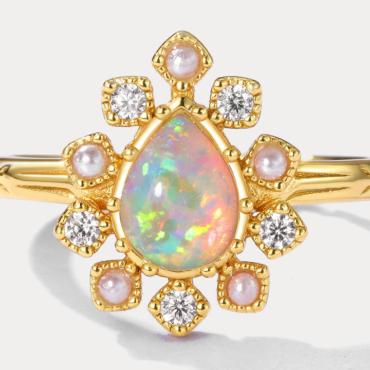 Vintage Opal Adjustable Ring