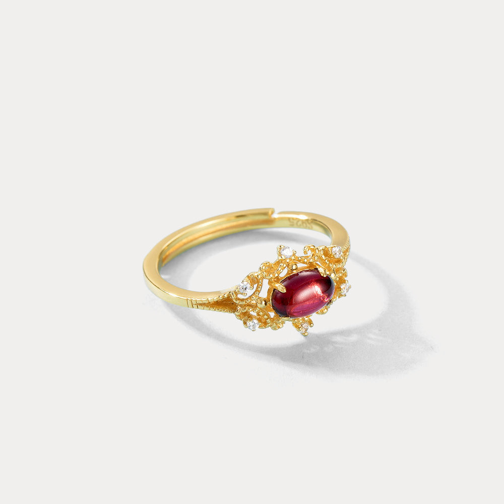 Garnet Vintage Open Ring