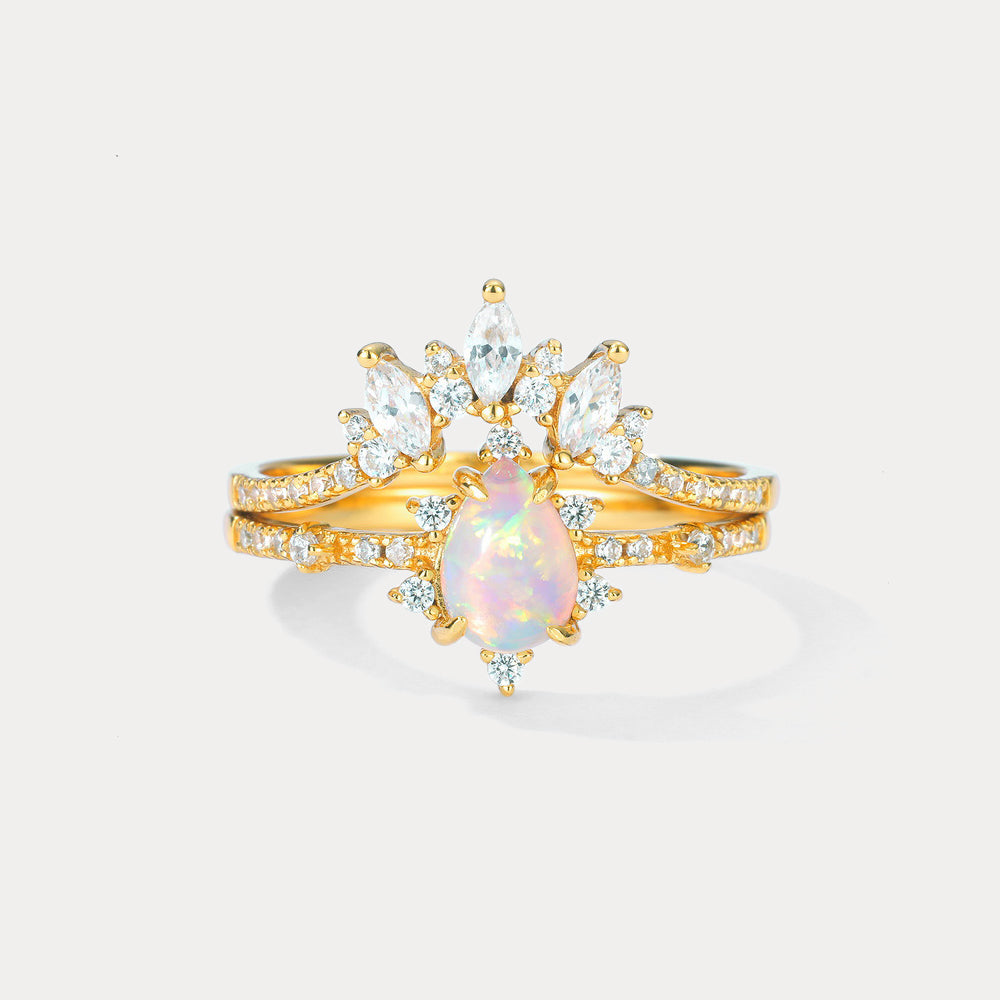 Selenichast Opal Crown Vintage Ring