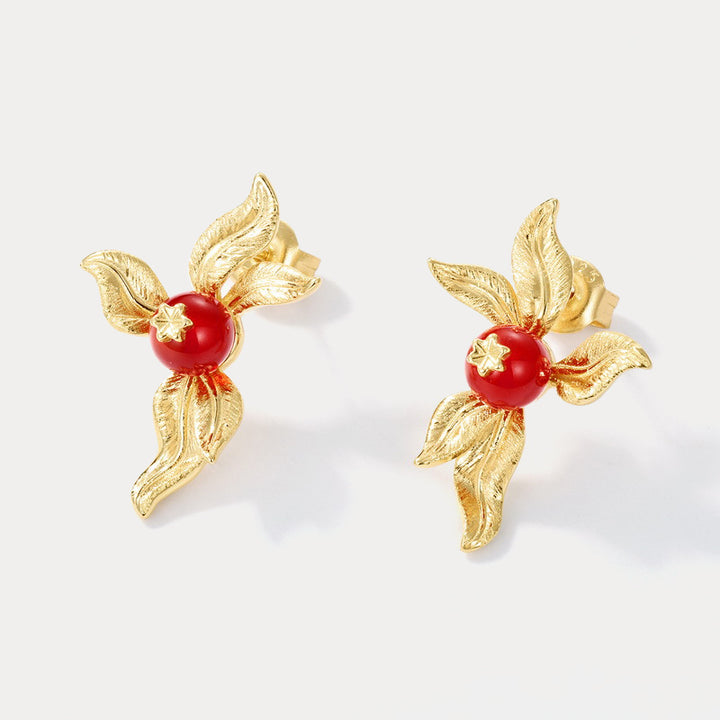 Flower Agate Earrings