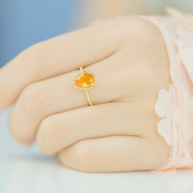 Citrine Morning Dew Open Ring