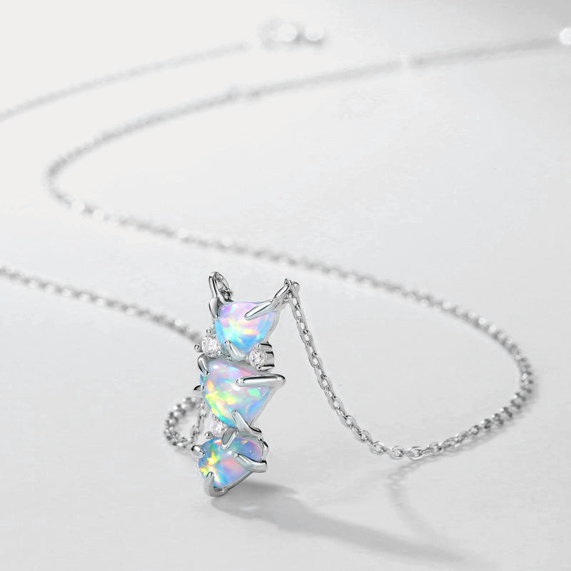 Selenichast Silver Opal Necklace