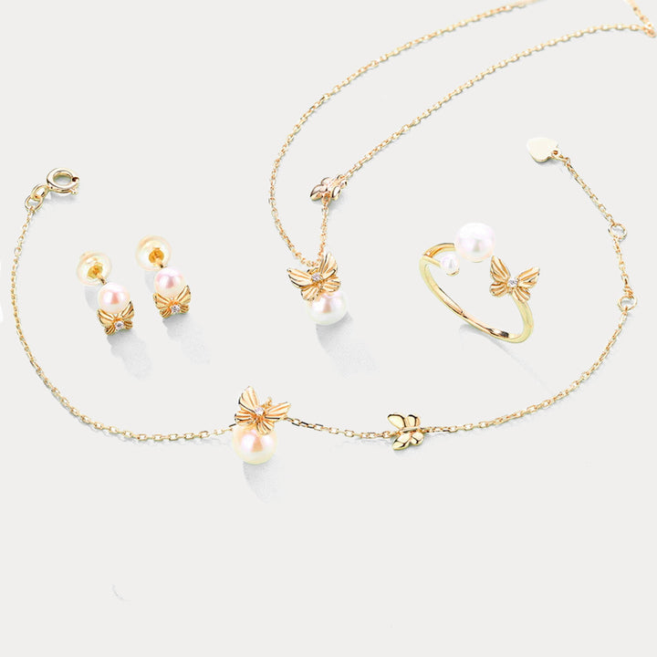 Dream Catching Butterfly Pearl Jewelry Set