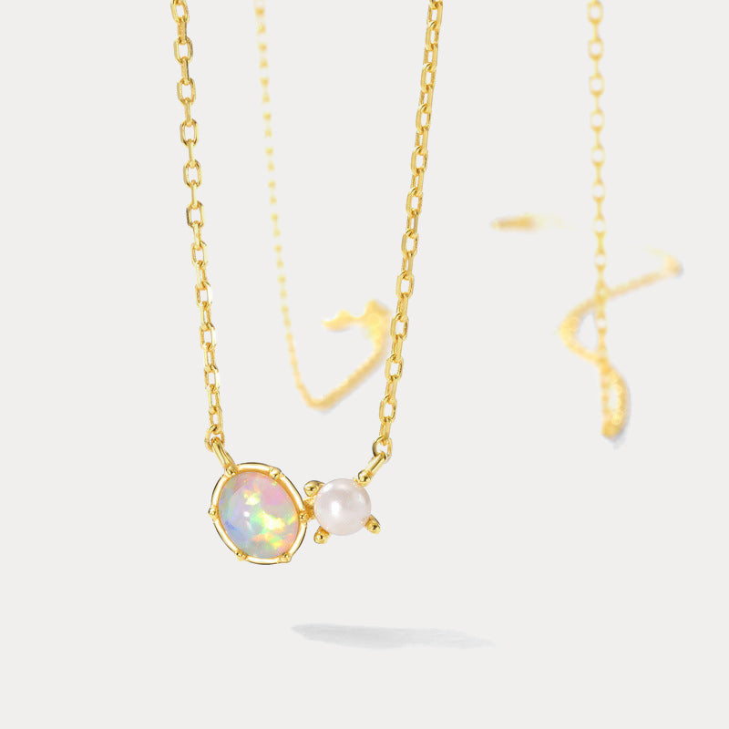 Selenichast Opal Pearl Necklace