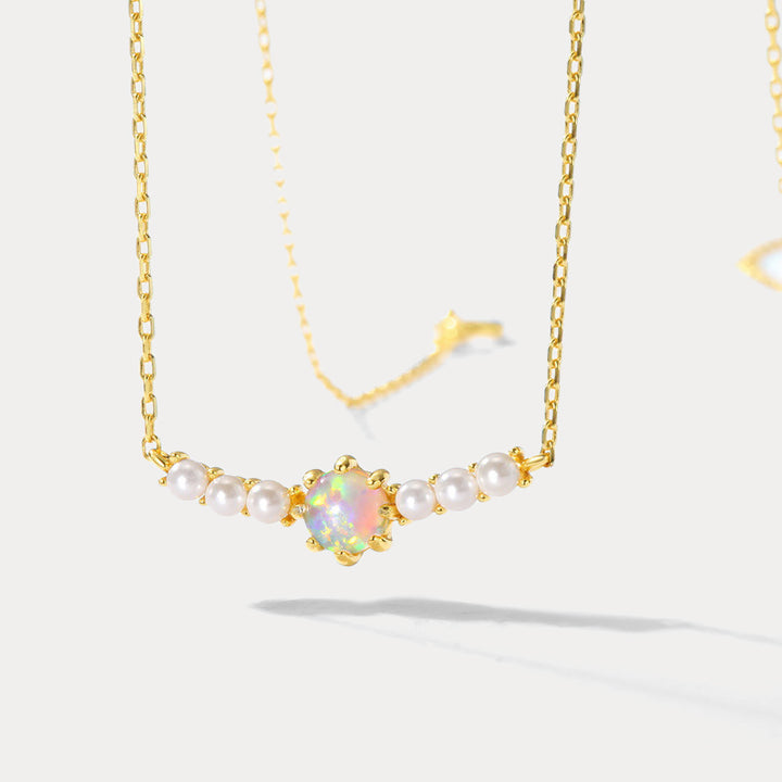 Opal Pearl Thin Necklace