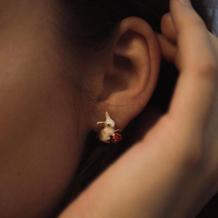 Secret Garden Rabbit 18k Earrings