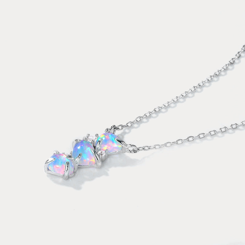 Selenichast Silver Opal Necklace