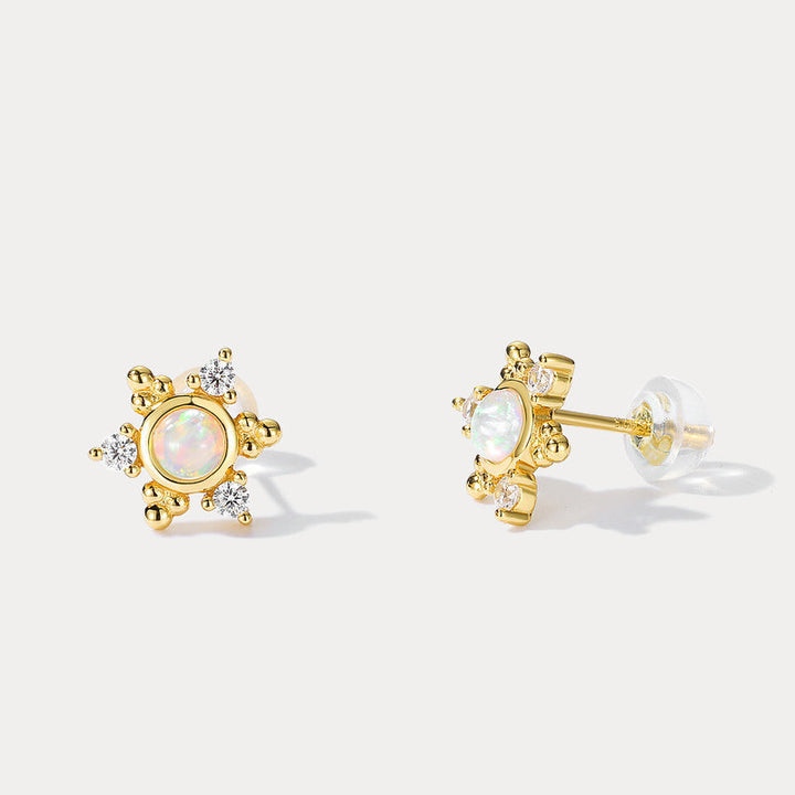 Opal Star Stud Earrings