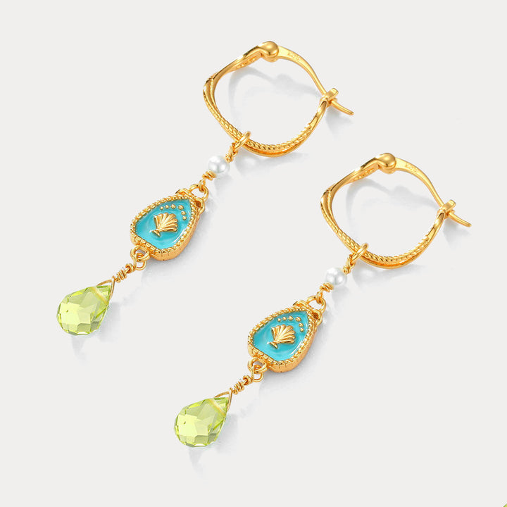 Olivine Enamel Drop Earrings