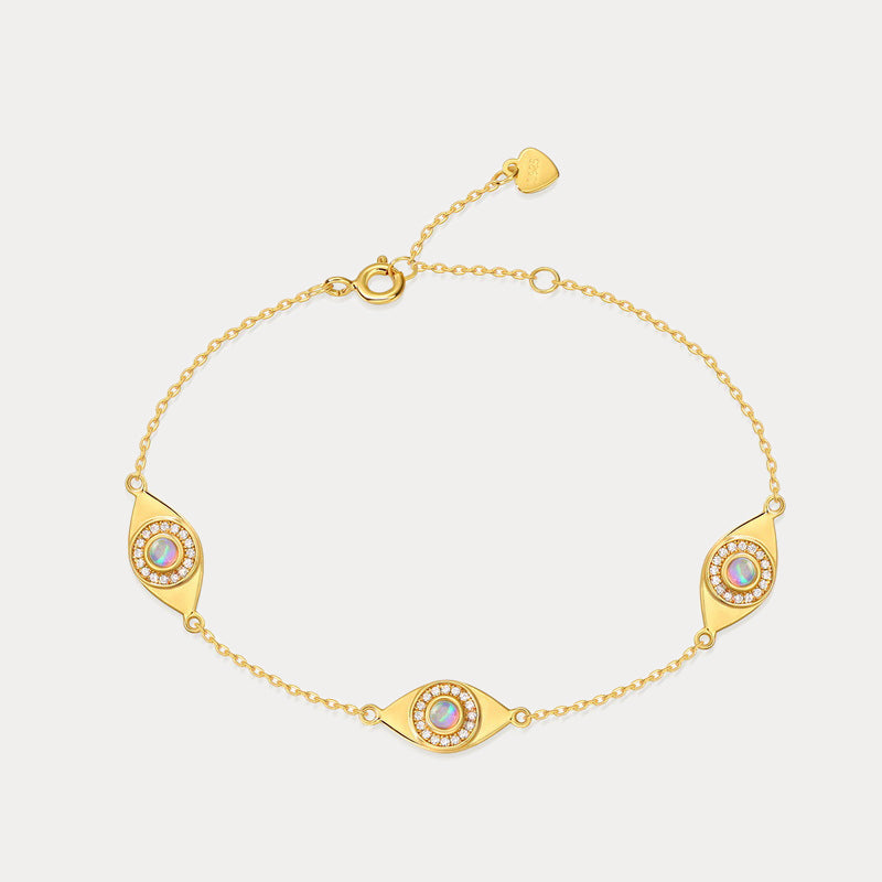 Selenichast Opal Evil Eye Station Bracelet