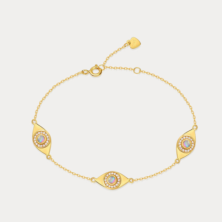 Selenichast Opal Evil Eye Station Bracelet