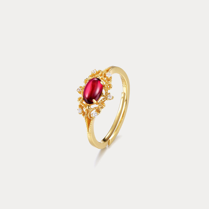 Selenichast Garnet Vintage Ring