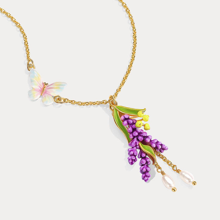 Selenichast Lavender Butterfly Necklace